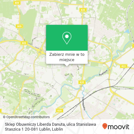 Mapa Sklep Obuwniczy Liberda Danuta, ulica Stanislawa Staszica 1 20-081 Lublin