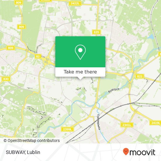 Mapa SUBWAY, ulica Krakowskie Przedmiescie 19 20-002 Lublin