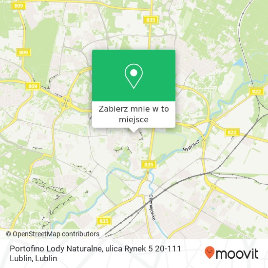 Mapa Portofino Lody Naturalne, ulica Rynek 5 20-111 Lublin