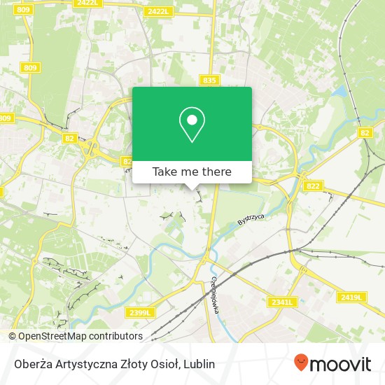 Mapa Oberża Artystyczna Złoty Osioł, ulica Grodzka 5 20-112 Lublin