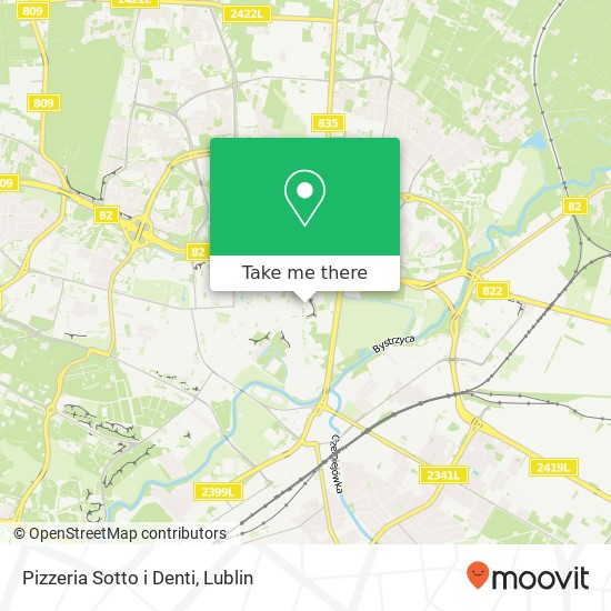 Mapa Pizzeria Sotto i Denti, ulica Zlota 6 20-112 Lublin