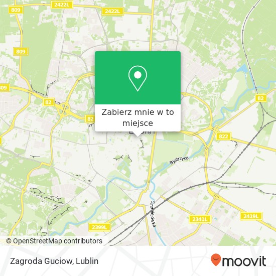 Mapa Zagroda Guciow, ulica Grodzka Lublin