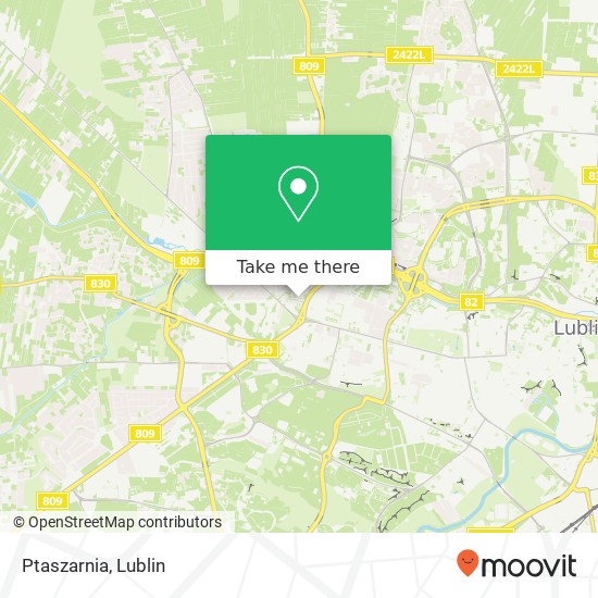 Mapa Ptaszarnia, ulica Zolnierska 8 20-801 Lublin