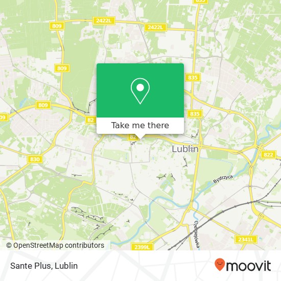 Mapa Sante Plus, ulica Czechowska 6 20-072 Lublin