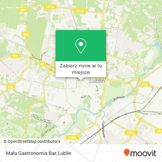 Mapa Mała Gastronomia Bar, ulica Niecala 7 20-080 Lublin