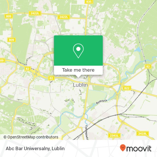 Mapa Abc Bar Uniwersalny, ulica Lubartowska 47 20-123 Lublin
