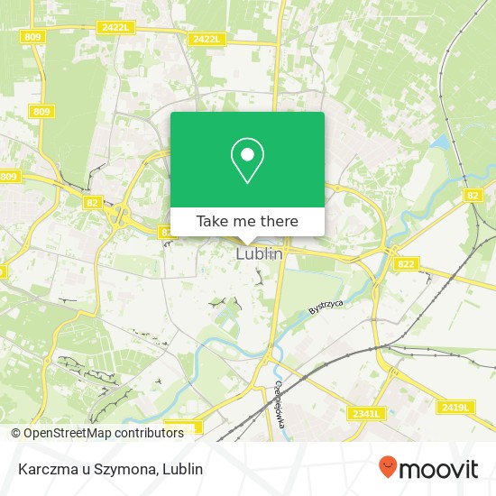 Mapa Karczma u Szymona, ulica Lubartowska 39 20-116 Lublin