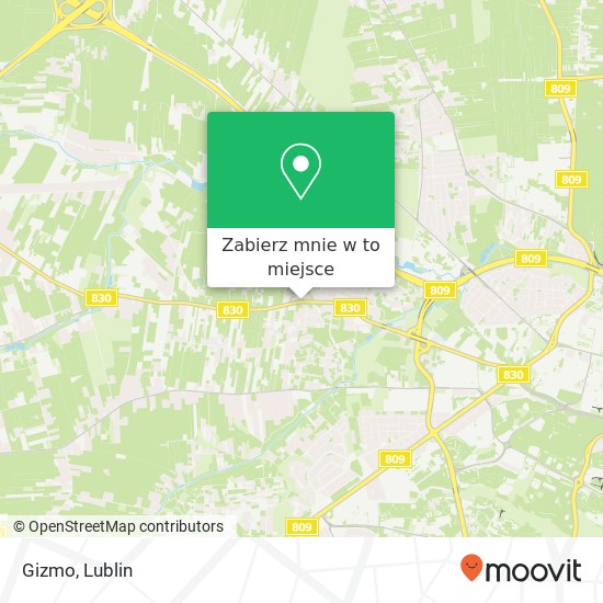 Mapa Gizmo, ulica Naleczowska 149 20-831 Lublin