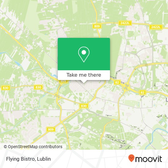 Mapa Flying Bistro, ulica Jana Sobieskiego 21 20-812 Lublin