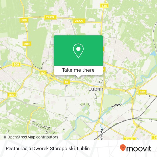 Mapa Restauracja Dworek Staropolski, ulica Polnocna 22B 20-064 Lublin
