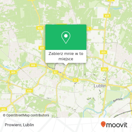 Mapa Prowiero, ulica Jana Kiepury 5 20-838 Lublin