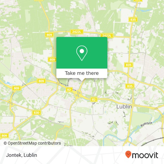 Mapa Jontek, ulica Jana Kiepury 5 20-838 Lublin