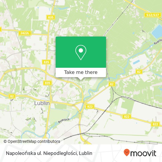 Mapa Napoleońska ul. Niepodległości, ulica Niepodleglosci 7 20-246 Lublin