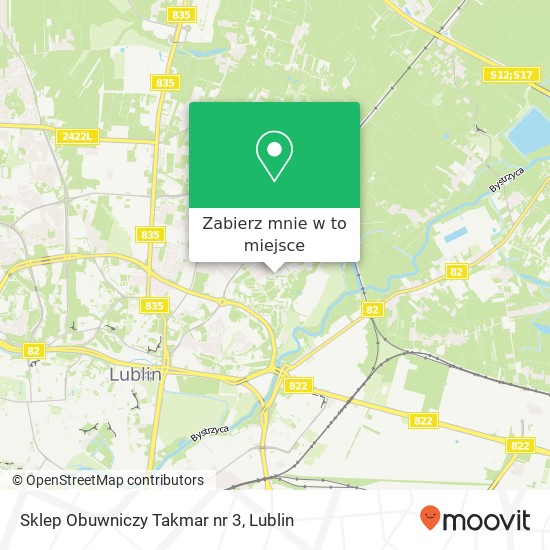 Mapa Sklep Obuwniczy Takmar nr 3, ulica Daszynskiego 2 20-250 Lublin