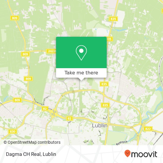 Mapa Dagma CH Real, ulica Witolda Chodzki 14 20-093 Lublin