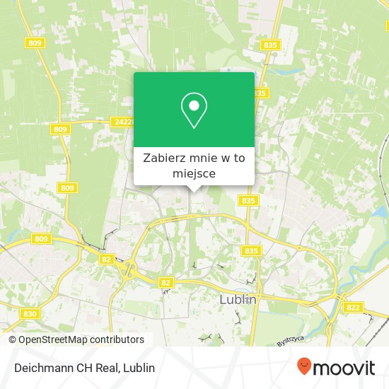 Mapa Deichmann CH Real, ulica Witolda Chodzki 14 20-093 Lublin