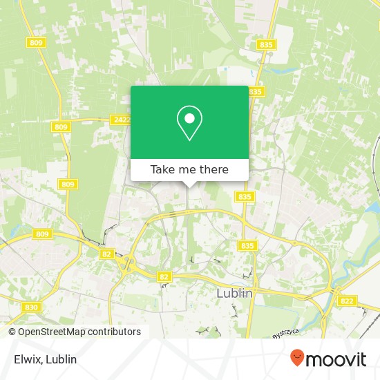 Mapa Elwix, ulica Witolda Chodzki 20-093 Lublin