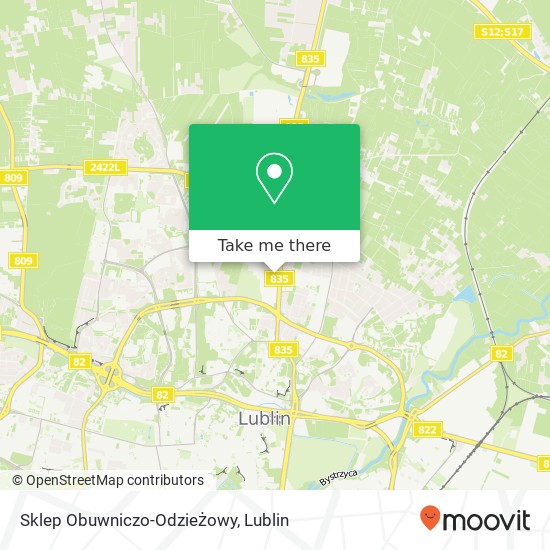 Mapa Sklep Obuwniczo-Odzieżowy, aleja Spoldzielczosci Pracy 34 20-147 Lublin