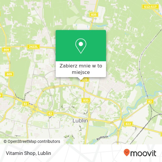 Mapa Vitamin Shop, aleja Spoldzielczosci Pracy 20-147 Lublin