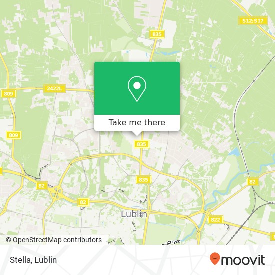 Mapa Stella, aleja Spoldzielczosci Pracy 20-147 Lublin
