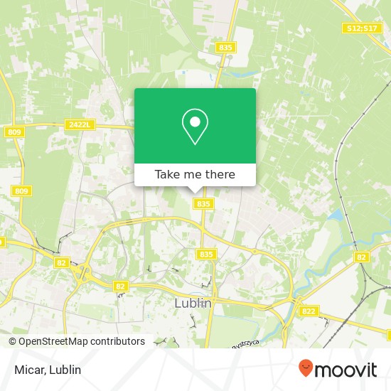 Mapa Micar, aleja Spoldzielczosci Pracy 20-147 Lublin