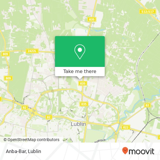 Mapa Anba-Bar, aleja Spoldzielczosci Pracy 20-147 Lublin