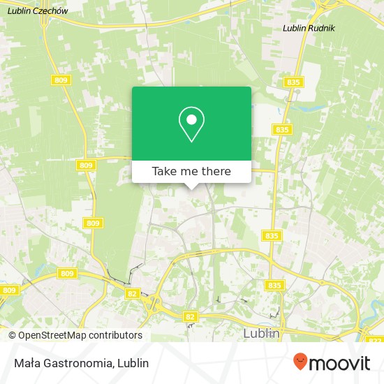 Mapa Mała Gastronomia, ulica Jozefa Sliwinskiego 6 20-861 Lublin