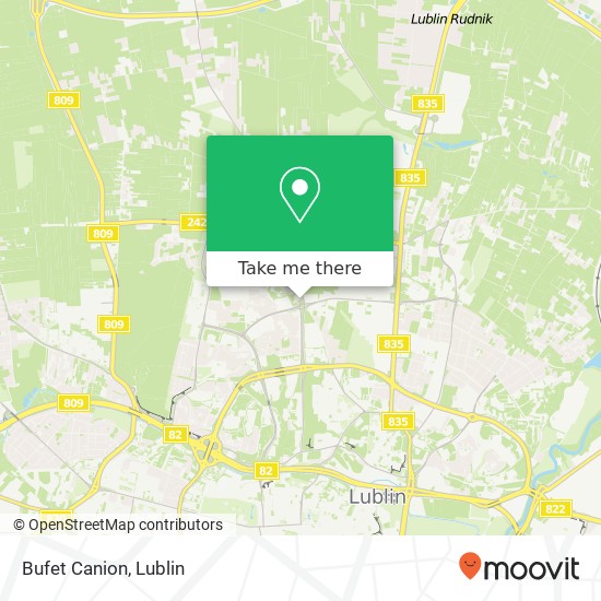 Mapa Bufet Canion, ulica Choiny 2 20-883 Lublin