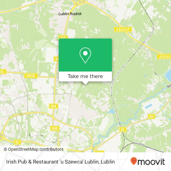 Mapa Irish Pub & Restaurant 'u Szewca' Lublin, ulica Narcyzowa 20-149 Lublin
