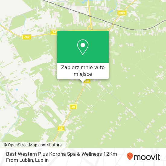 Mapa Best Western Plus Korona Spa & Wellness 12Km From Lublin