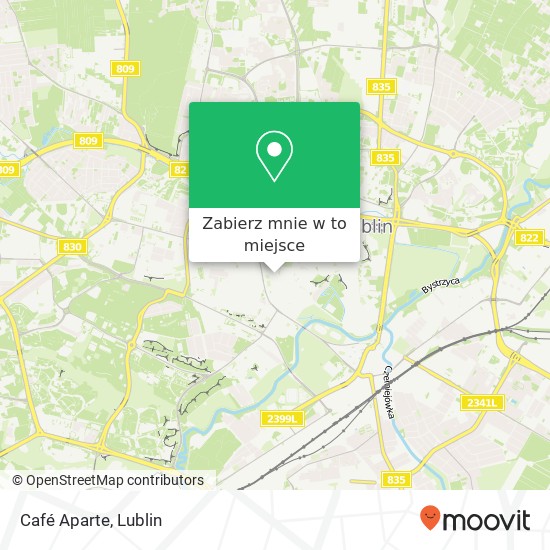Mapa Café Aparte, ulica Okopowa 14 20-022 Lublin