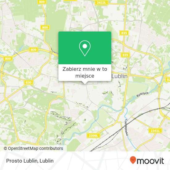 Mapa Prosto Lublin, Aleje Raclawickie 20-028 Lublin