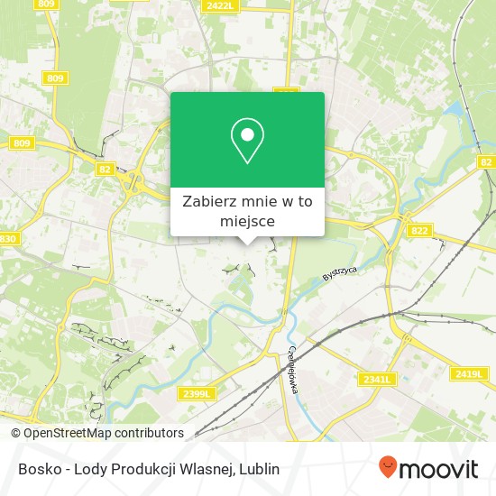 Mapa Bosko - Lody Produkcji Wlasnej, ulica Krakowskie Przedmiescie 4 20-002 Lublin