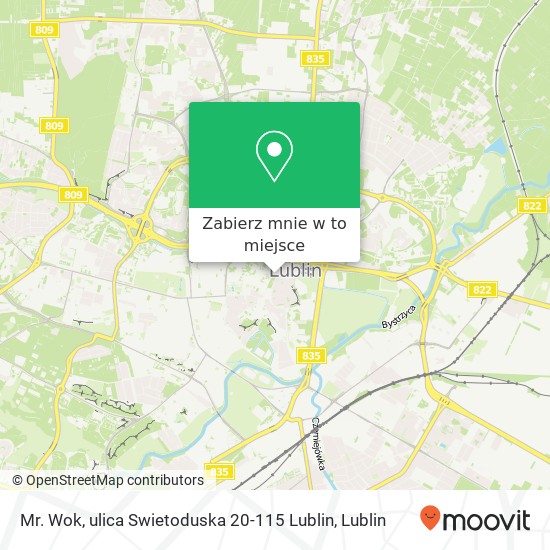 Mapa Mr. Wok, ulica Swietoduska 20-115 Lublin