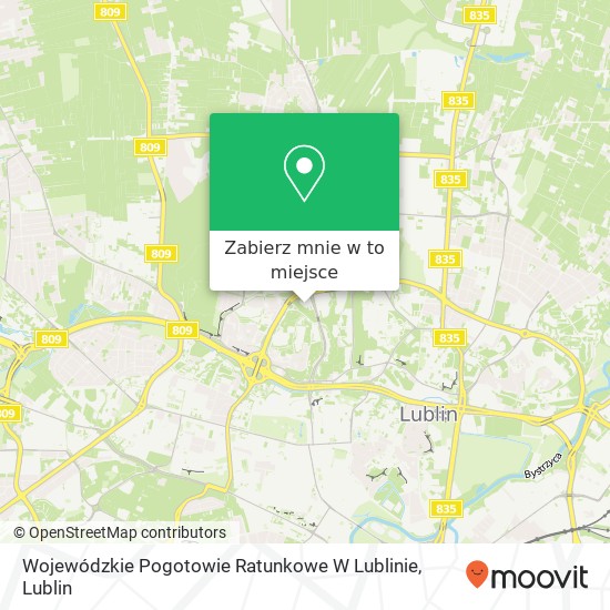 Mapa Wojewódzkie Pogotowie Ratunkowe W Lublinie