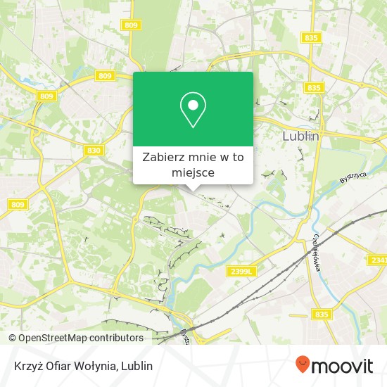 Mapa Krzyż Ofiar Wołynia