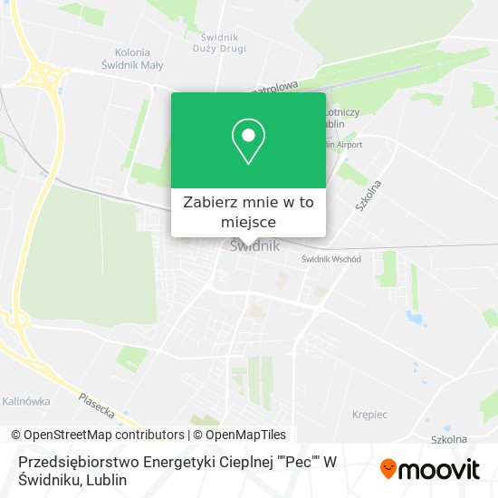 Mapa Przedsiębiorstwo Energetyki Cieplnej ""Pec"" W Świdniku