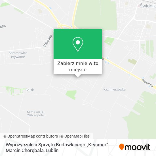 Mapa Wypożyczalnia Sprzętu Budowlanego „Krysmar” Marcin Chorębała