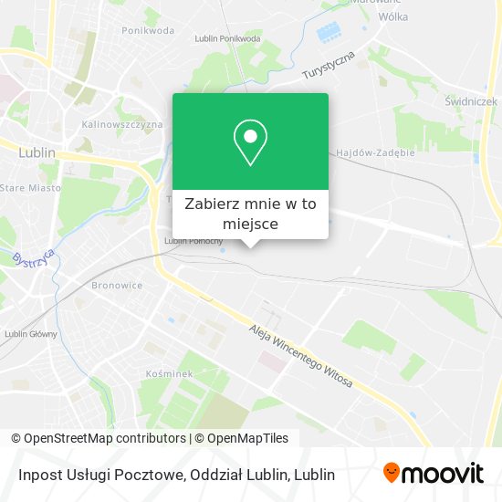 Mapa Inpost Usługi Pocztowe, Oddział Lublin
