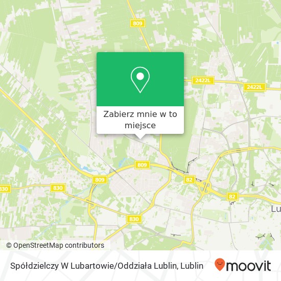 Mapa Spółdzielczy W Lubartowie / Oddziała  Lublin