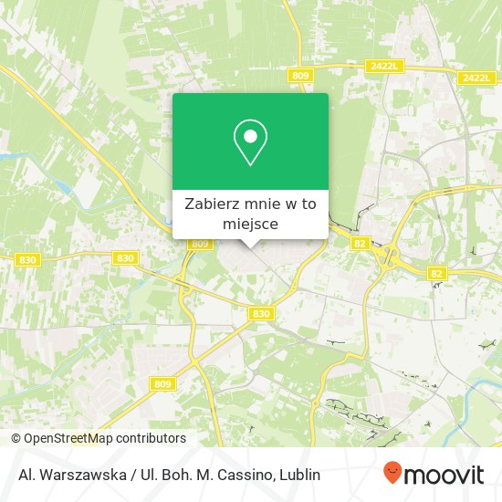 Mapa Al. Warszawska / Ul. Boh. M. Cassino