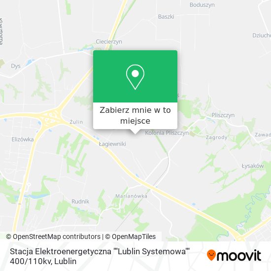 Mapa Stacja Elektroenergetyczna ""Lublin Systemowa"" 400 / 110kv