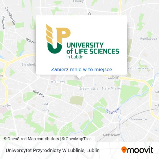 Mapa Uniwersytet Przyrodniczy W Lublinie