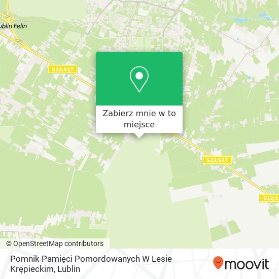 Mapa Pomnik Pamięci Pomordowanych W Lesie Krępieckim