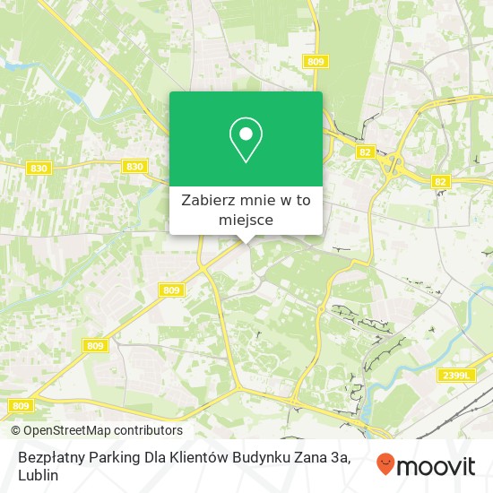 Mapa Bezpłatny Parking Dla Klientów Budynku Zana 3a