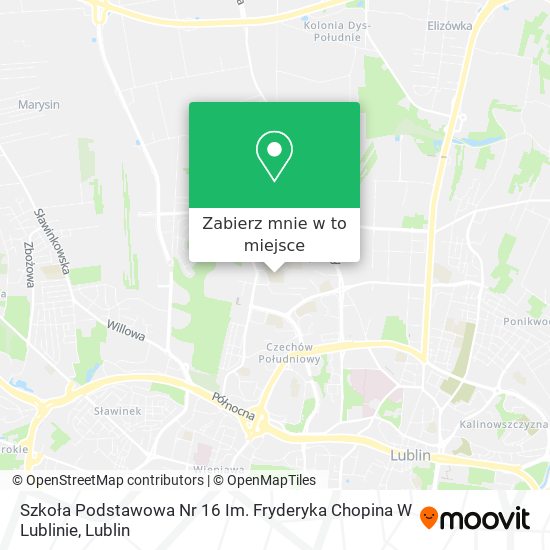 Mapa Szkoła Podstawowa Nr 16 Im. Fryderyka Chopina W Lublinie