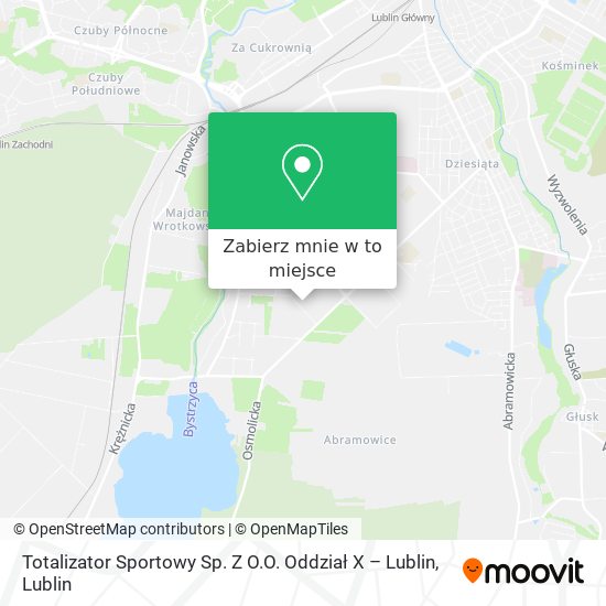 Mapa Totalizator Sportowy Sp. Z O.O. Oddział X – Lublin
