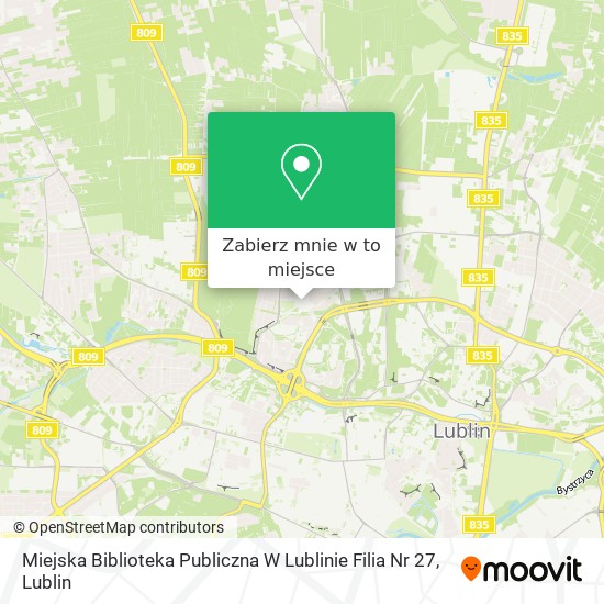 Mapa Miejska Biblioteka Publiczna W Lublinie Filia Nr 27