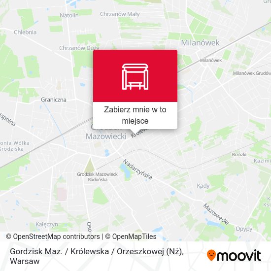 Mapa Gordzisk Maz. / Królewska / Orzeszkowej (Nż)