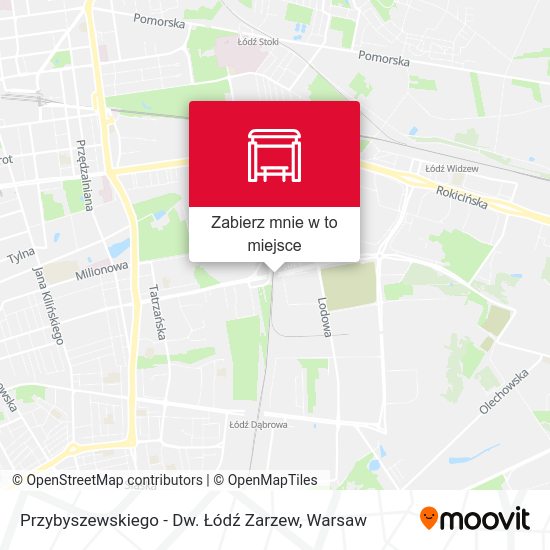 Mapa Przybyszewskiego - Dw. Łódź Zarzew